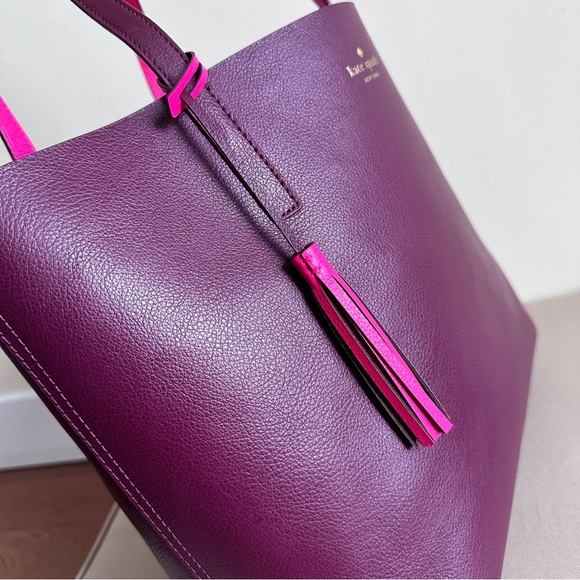 Kate Spade NY Ava Reversible Women's Tote Bag, Large - Pink and Burgundy - Picture 4 of 16